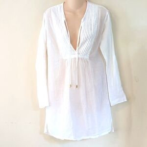 Heidi Klein Tie Neck Swim Coverup White S